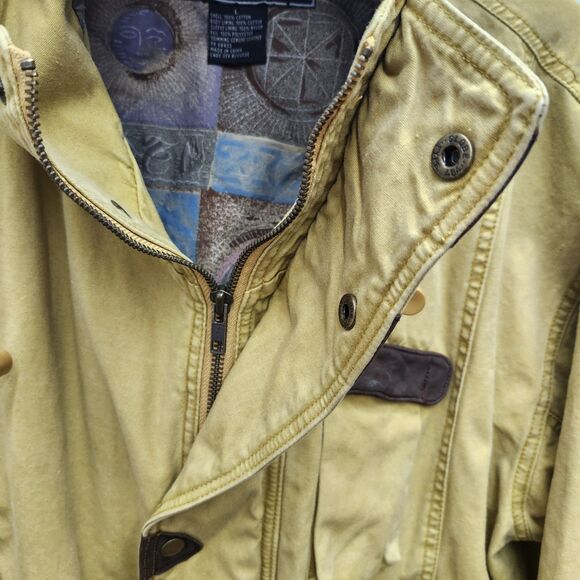 PerFormAnce Rothschild Hooded Bomber Jacket Mens Large Mustard Brown Vintage 90s - Picture 5 of 14